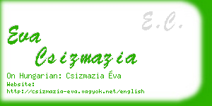 eva csizmazia business card